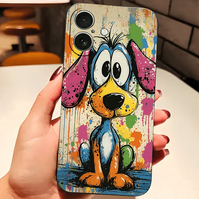 Mini Pc Case - Graffiti-Farbige Welpen-TPU-Handyhülle für iPhone 17 16