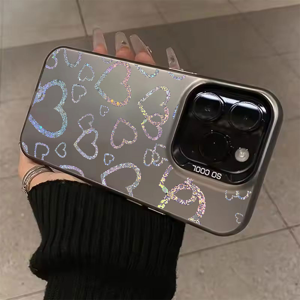 Mini Pc Case - Bunte Hartschalenhülle mit Herzmuster für iPhone