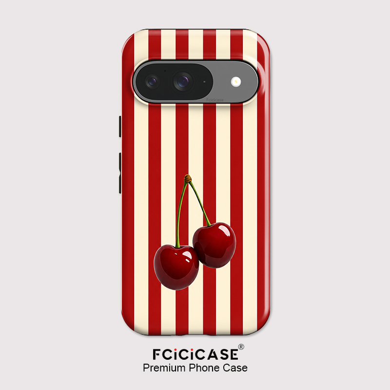 Matte Pc Case - Fcicicase Handyhülle mit Kirschstreifenmuster für Google